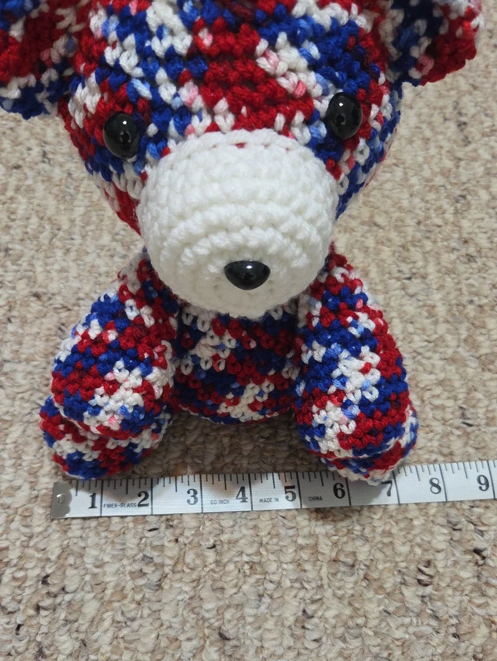 Handmade Crochet Patriotic Teddy Bear Plushie